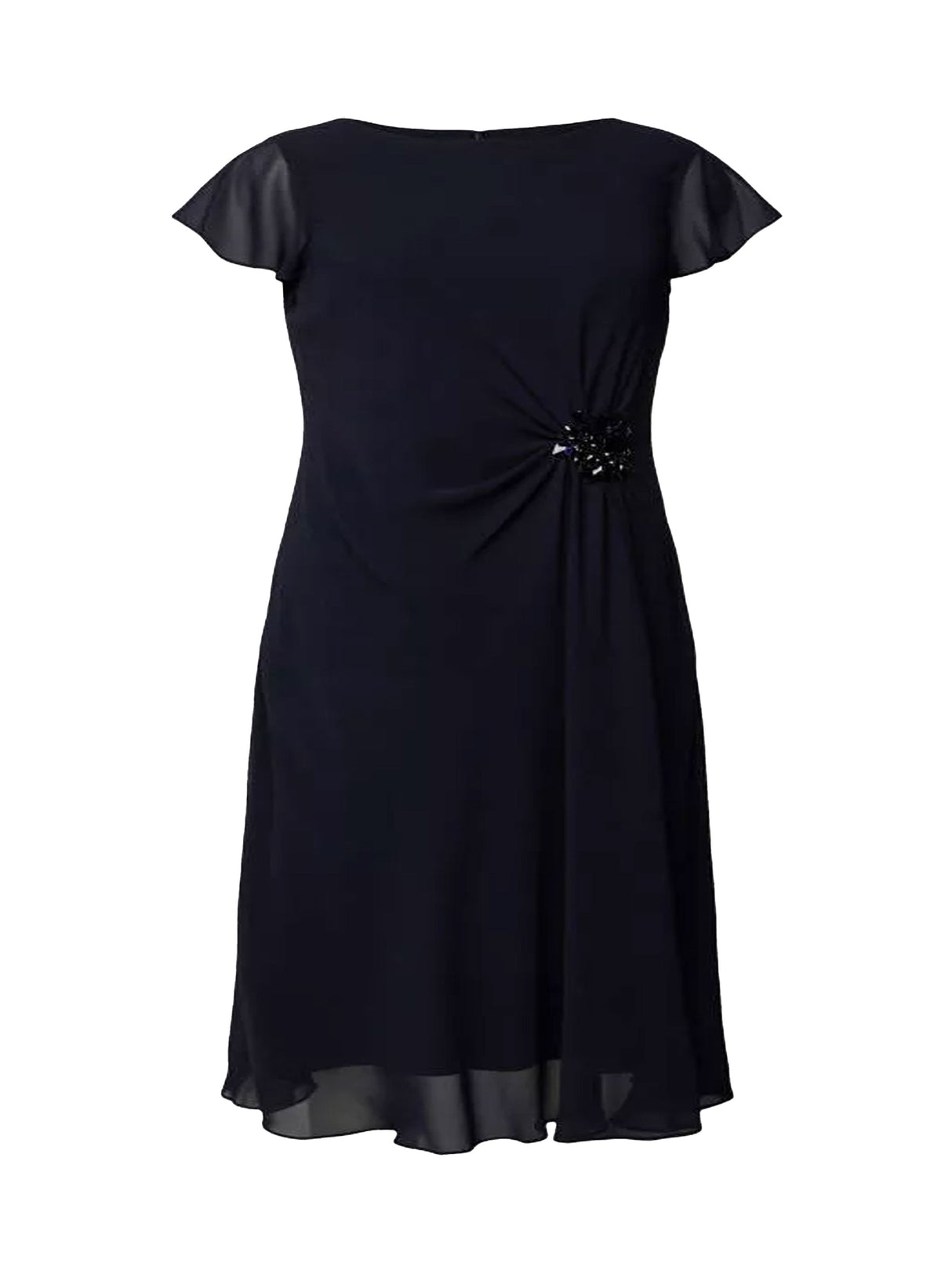 Image for Women's Cocktail Dress With Decorative Stone Trim,Navy