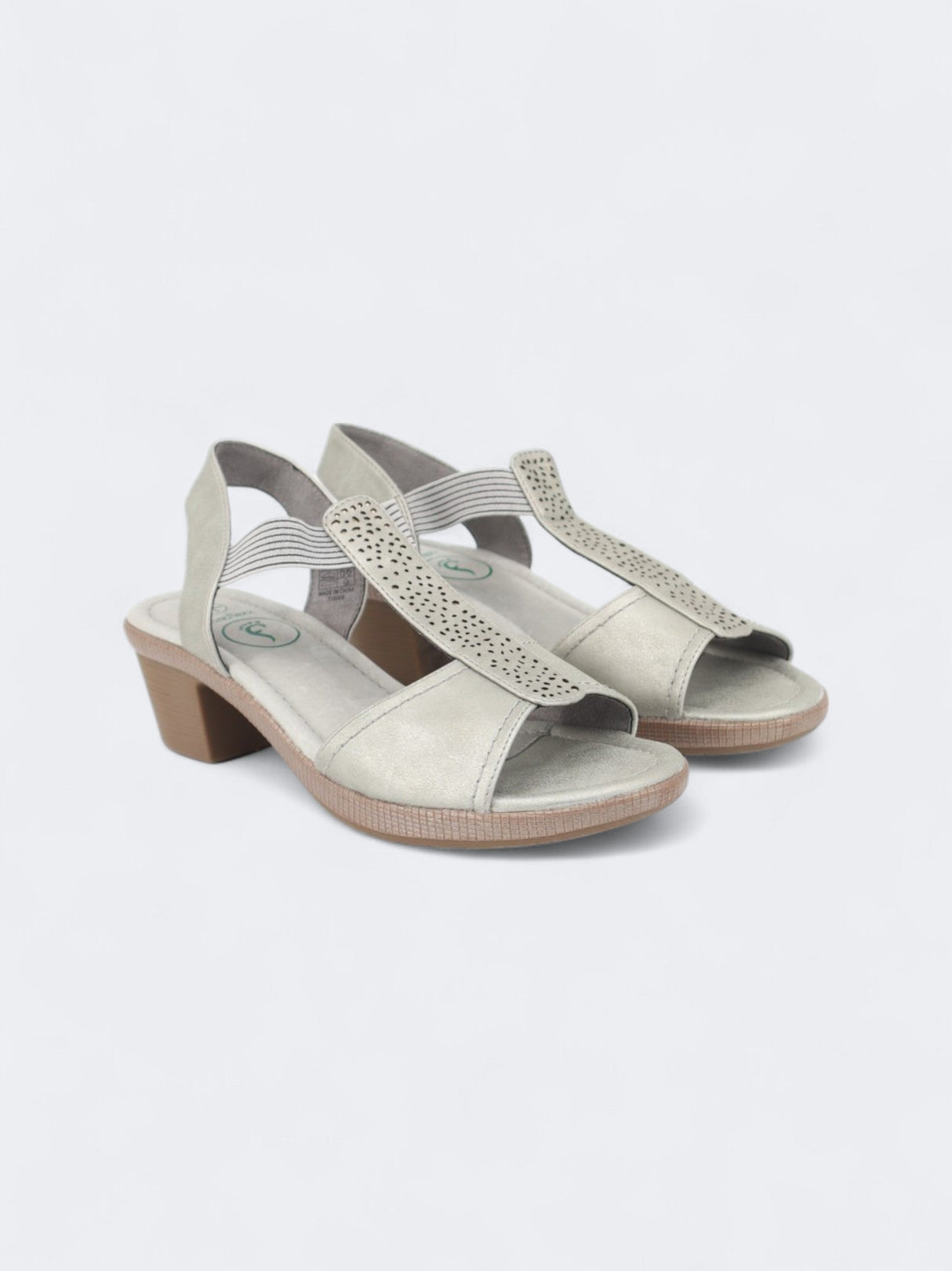 Image for Women's Textured High Heeled Sandal,Light Grey