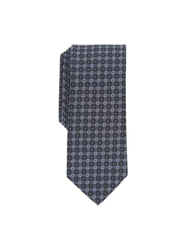 Image for Men's Daisey Skinny Floral Neat Tie,Light Grey