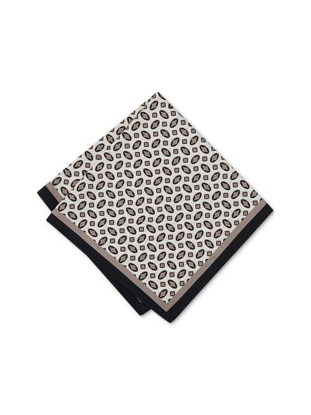 Image for Men's Geometric Print Pocket Square Size Regular,Beige