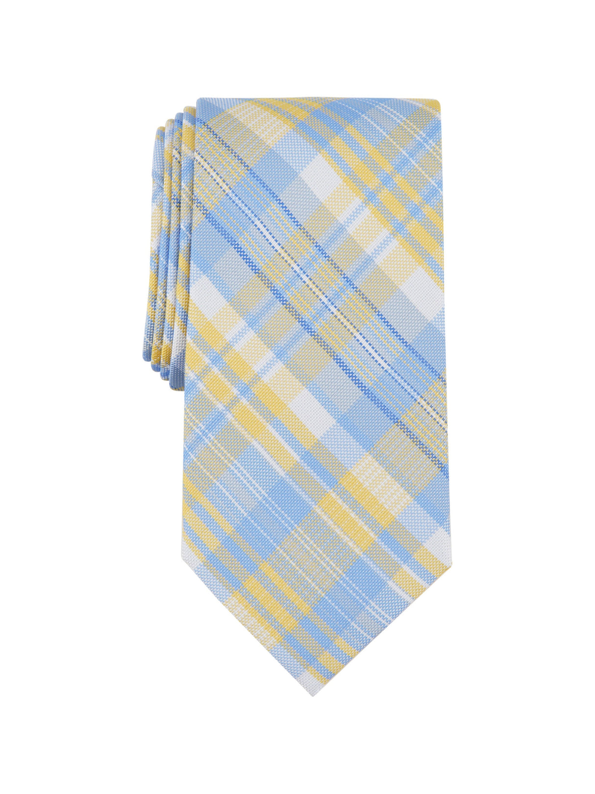 Image for Men's McKay Plaid Tie,Yellow,Blue