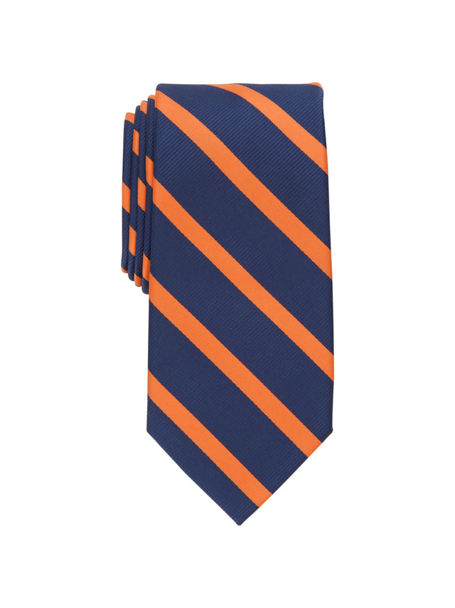 Image for Men's Classic Diagonal Stripe Tie,Navy/Orange