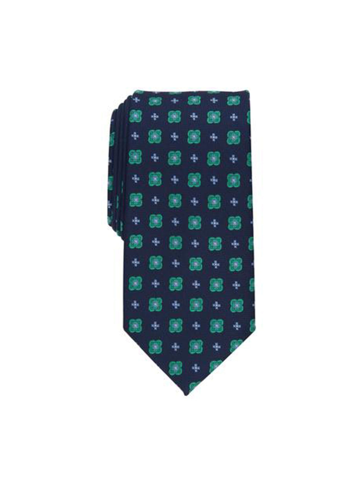 Image for Men's Classic Geo Neat Tie,Navy/Green