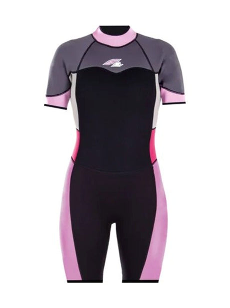 Image for Women's Brand Logo Printed Swimsuit,Black/Pink