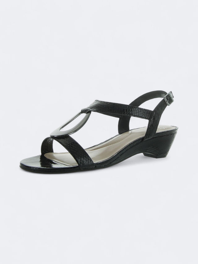 Image for Women's Textured Glossy High Heeled Sandals,Black