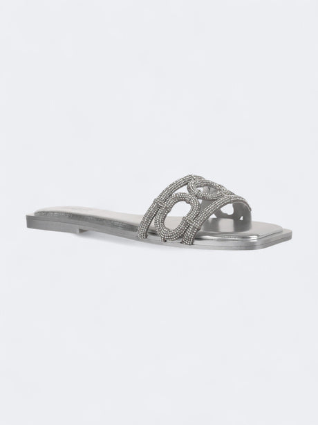 Image for Women's Textured Crystal Slipper,Silver