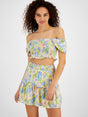 Image for Women's Floral Printed Off Shoulder Smocked Top,Multi