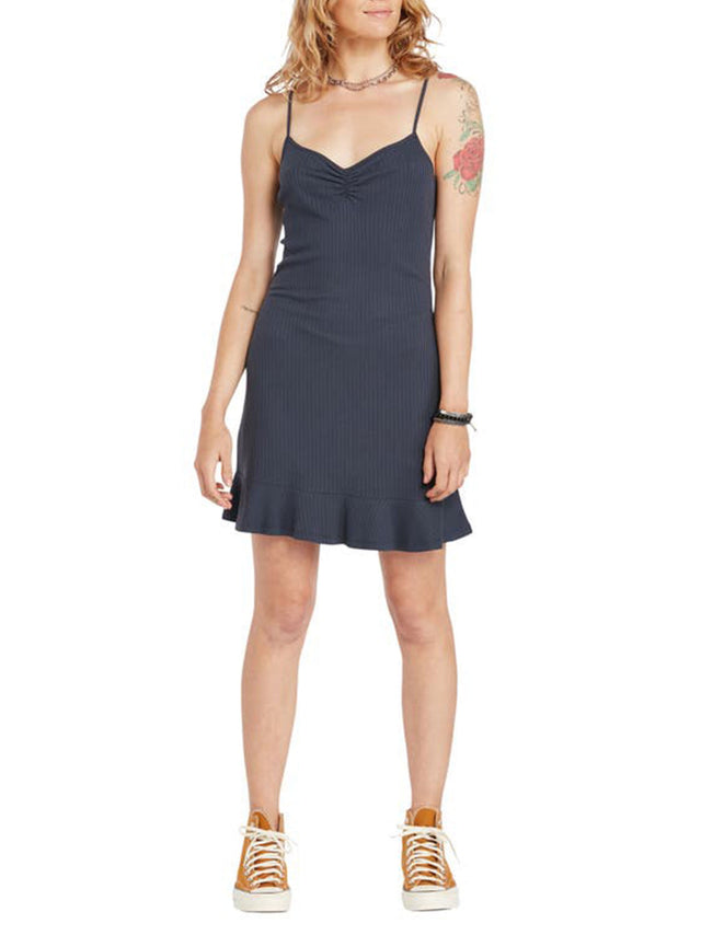 Image for Women's Ribbed Plain Dress,Navy