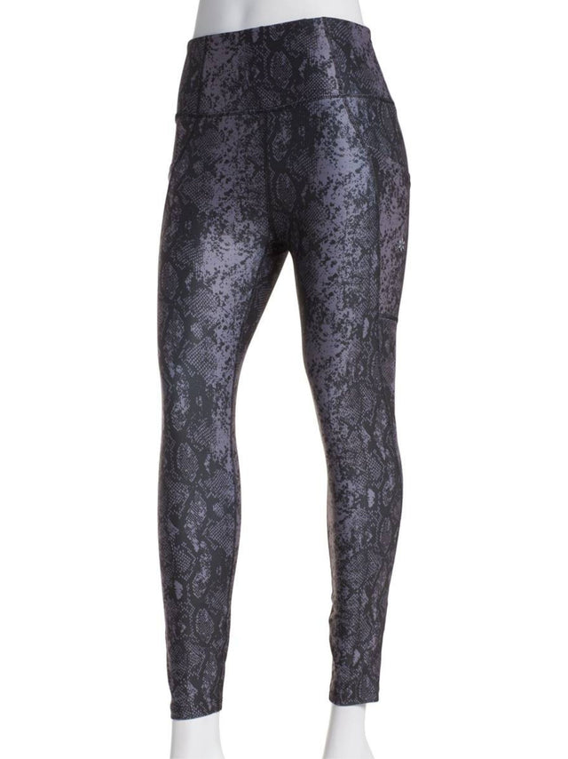 Image for Women's Graphic Printed Snake Skin Side Storage Pockets Leggings,Black