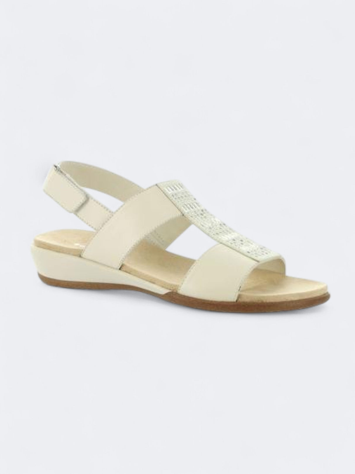 Image for Women's Textured Hazel Sandals,White Cream