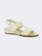 Image for Women's Textured Hazel Sandals,White Cream