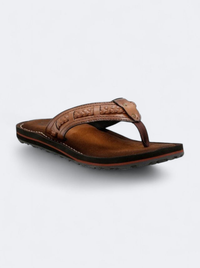 Image for Women's Textured Fenner Nerice Flip Flop Slippers,Brown