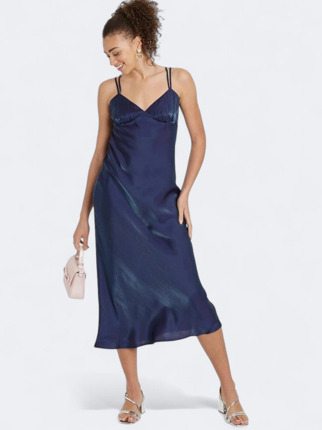 Women's Glitter Iridescent Maxi Slip Dress,Navy All Brands Factory Outlet Women's Glitter Iridescent Maxi Slip Dress,Navy All Brands Factory Outlet