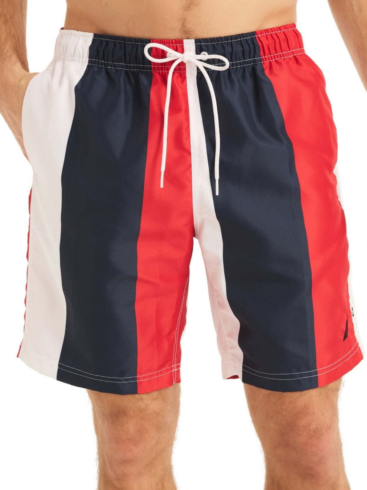 Image for Men's Peinted Vertical Stripe Swim Trunks,Multi