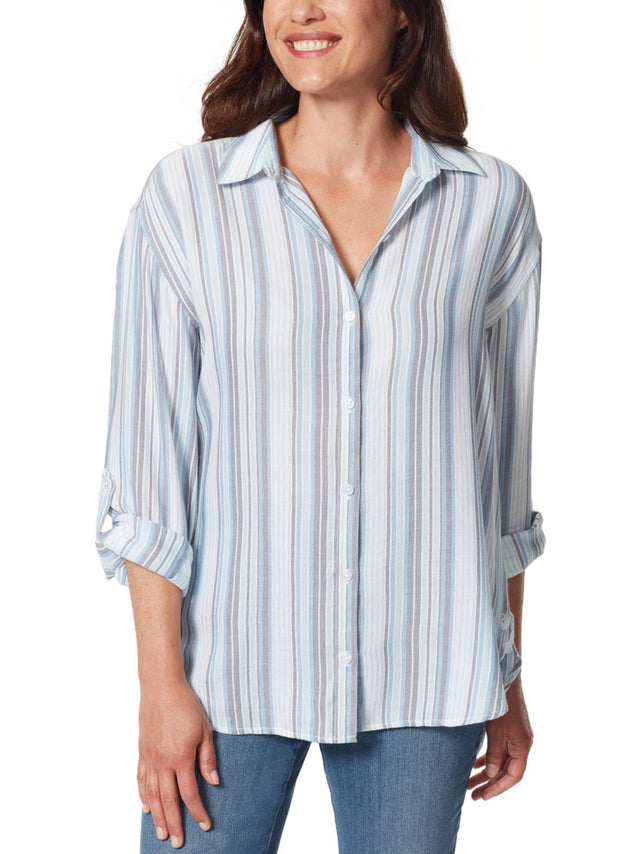 Image for Women's Amanda Tonal Striped Shirts,Light Blue