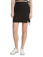 Image for Women's Ruched Ribbed Mini Skirt,Black