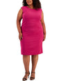 Image for Women's Plain Stretch Crepe Sheath Dress,Pink
