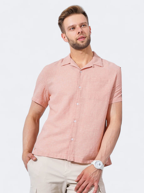 Image for Men's Plaid Shirt,Peach