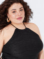 Image for Women's Textured Open Back Sweater Tank,Black