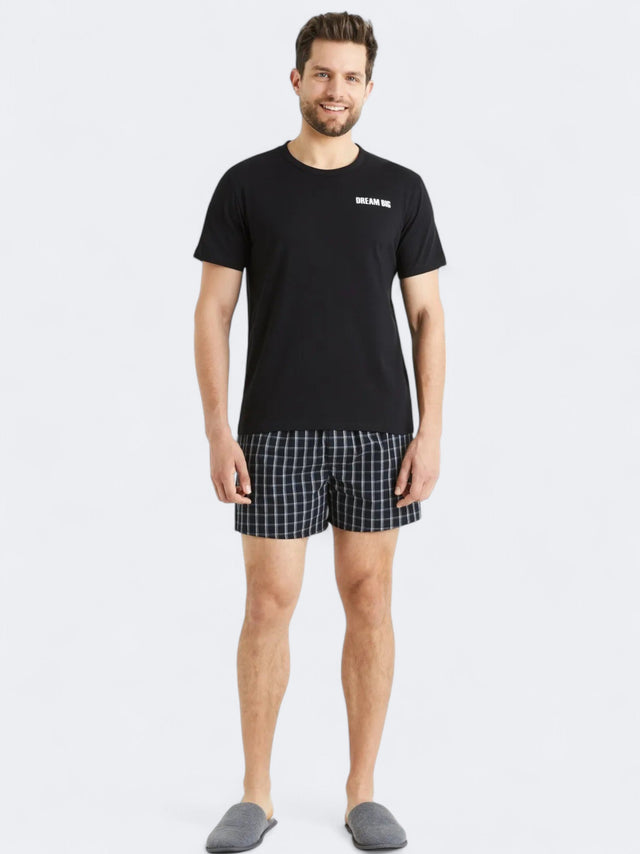 Image for Men's Plain 2 Pcs Pajamas Set,Black