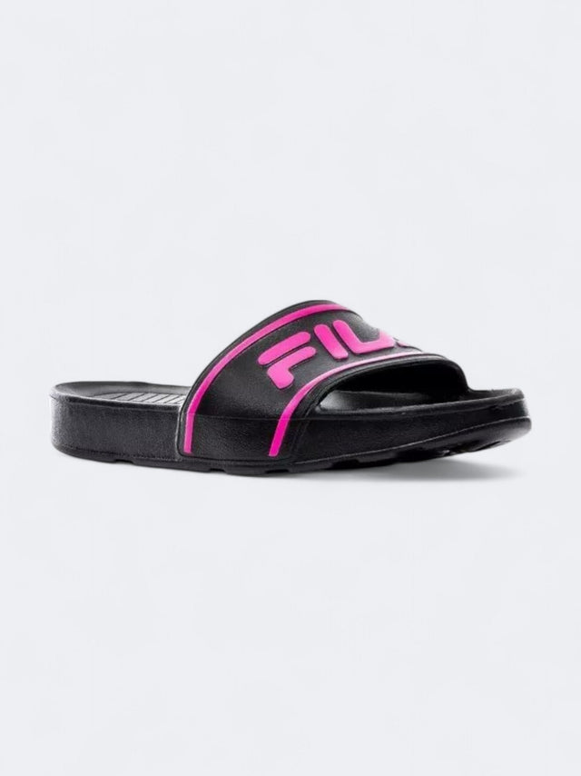 Image for Women's Brand Logo Printed Slippers,Black