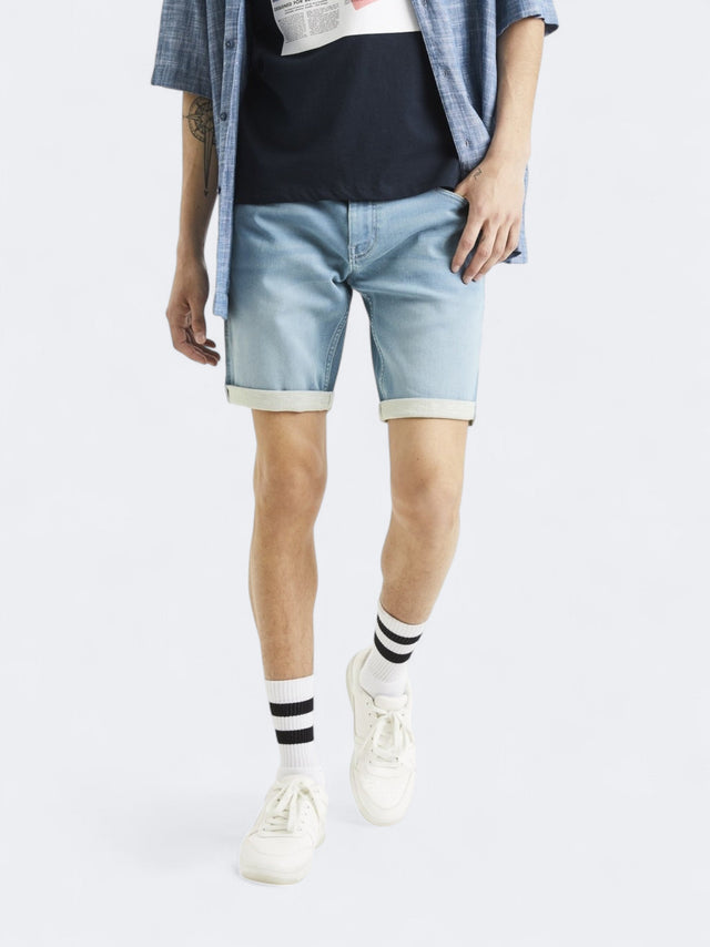Image for Men's Plain Denim Shorts,Blue