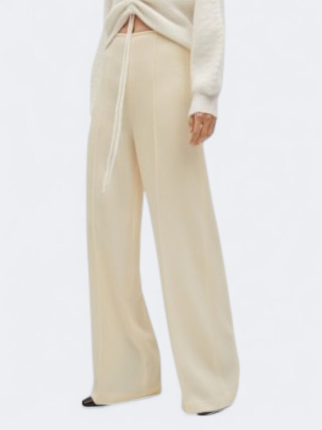 Image for Women's Textured Flowy Palazzo Pants,Off White