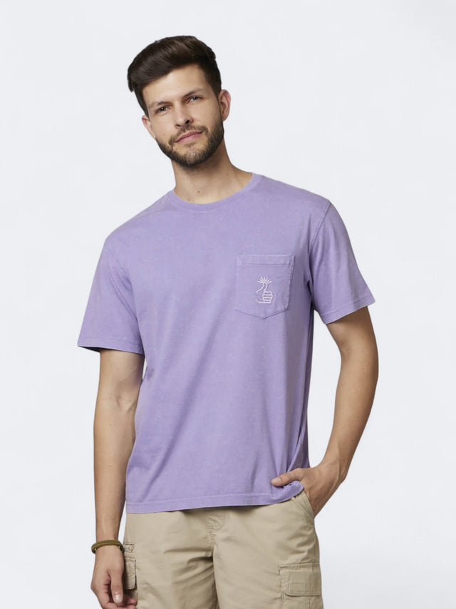 Image for Men's Embroidered T-Shirt,Mauve