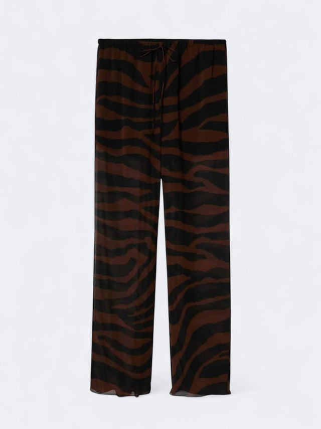 Image for Women's Animal Printed Chiffon Pants,Brown