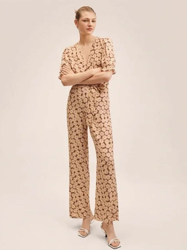 Image for Women's Floral Printed Puff Sleeve Jumpsuit,Multi