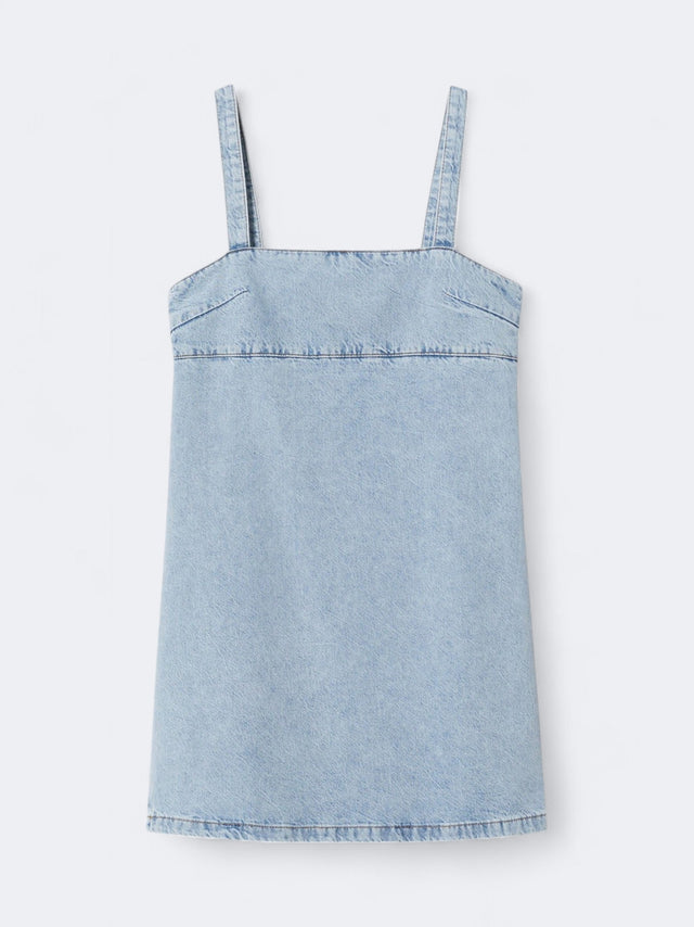 Image for Women's Textured Denim Mini Dress,Light Blue