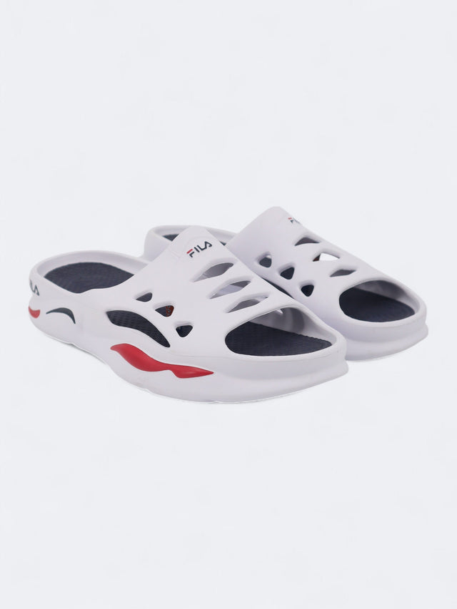 Image for Men's Brand Logo Printed Slippers,White