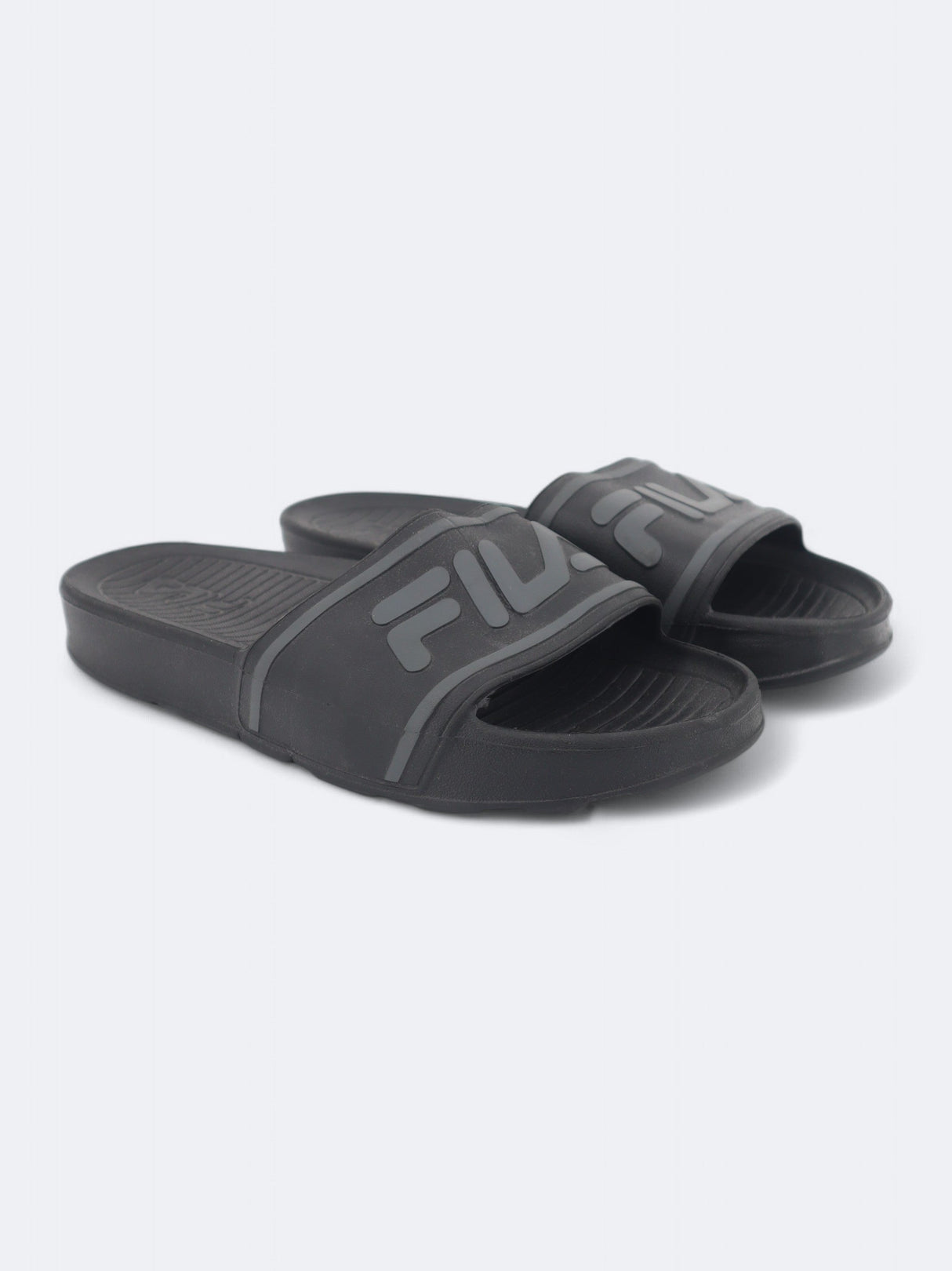 Image for Men's Brand Logo Printed Slippers,Black
