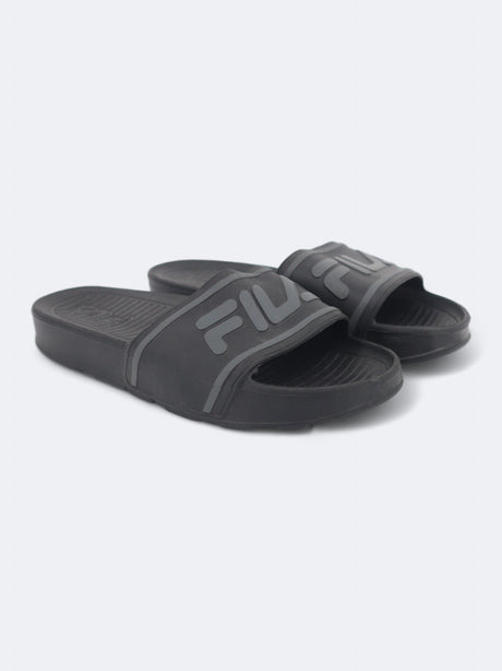 Image for Men's Brand Logo Printed Slippers,Black