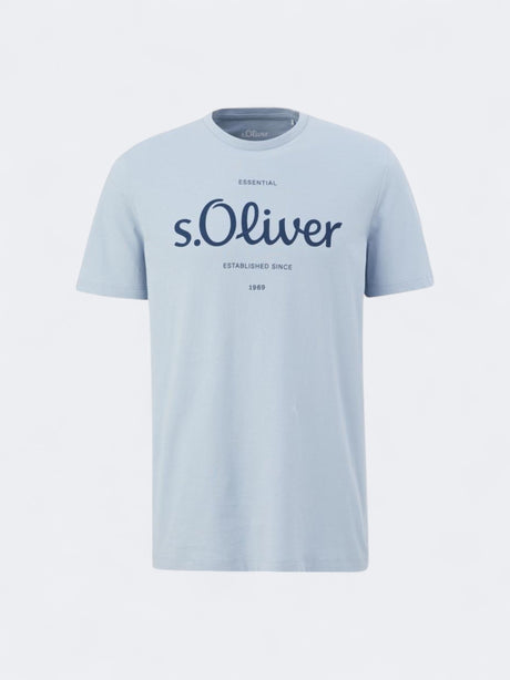 Image for Men's Brand Logo Printed T-Shirt,Light Blue