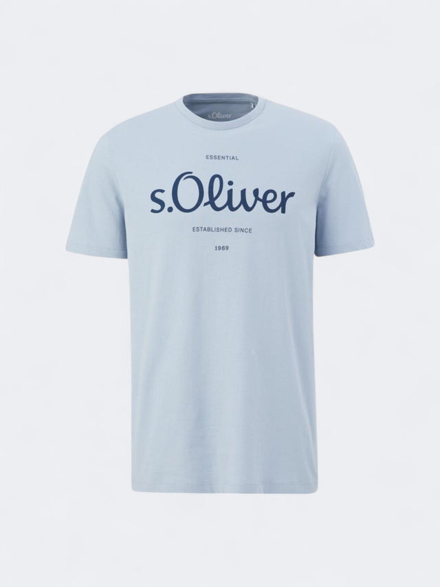 Image for Men's Brand Logo Printed T-Shirt,Light Blue