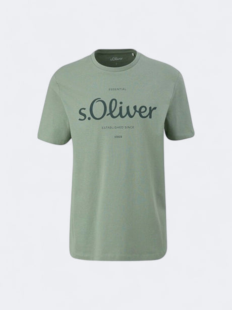 Image for Men's Brand Logo Printed T-Shirt,Olive