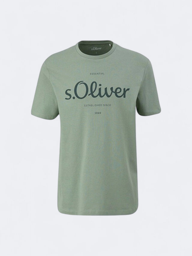 Image for Men's Brand Logo Printed T-Shirt,Olive