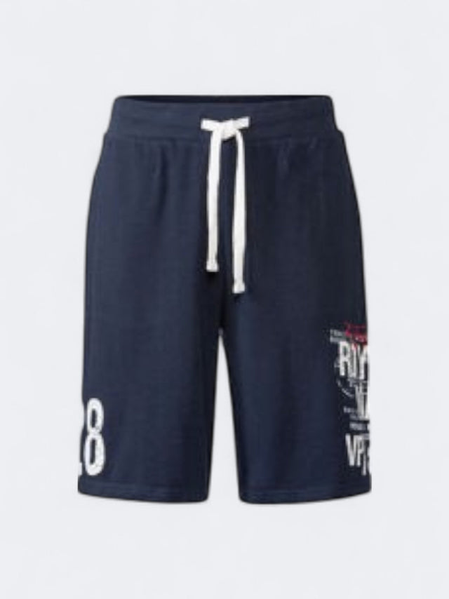 Image for Men's Graphic Printed Short,Navy