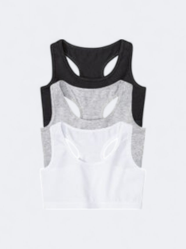 Image for Kid's Girl's Plain 3 Tank Top Set,Multi