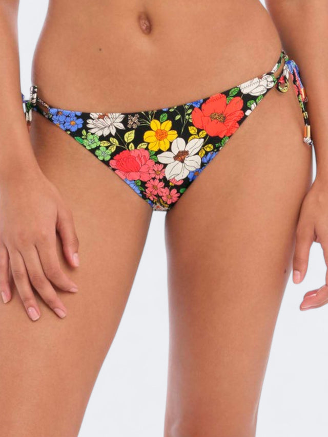 Image for Women's Printed Floral Haze Tie Side Bikini Briefs Bottoms,Multi