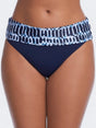 Image for Womens Printed Kotu Fold Bikini Briefs Bottoms,Navy