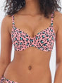 Image for Women's Printed Plunge Bikini Top,Rose