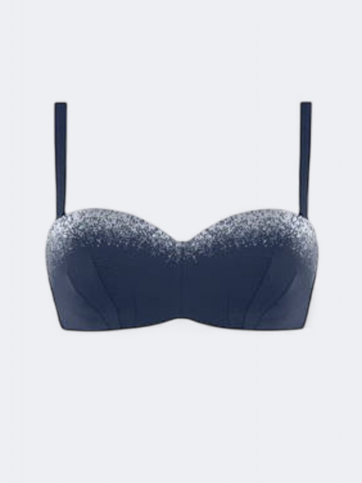 Image for Women's Printed Bikini Top,Navy/Silver