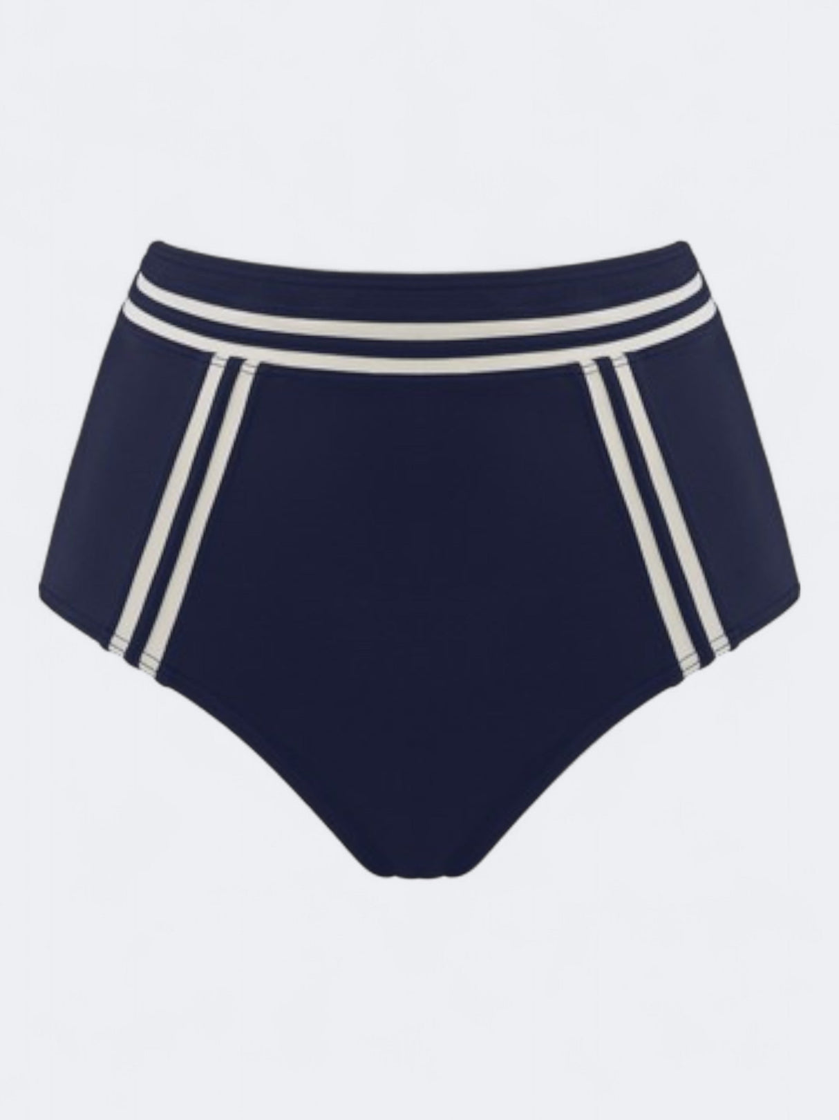 Image for Women's Striped Bikini Bottom,Navy/Beige