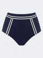 Image for Women's Striped Bikini Bottom,Navy/Beige