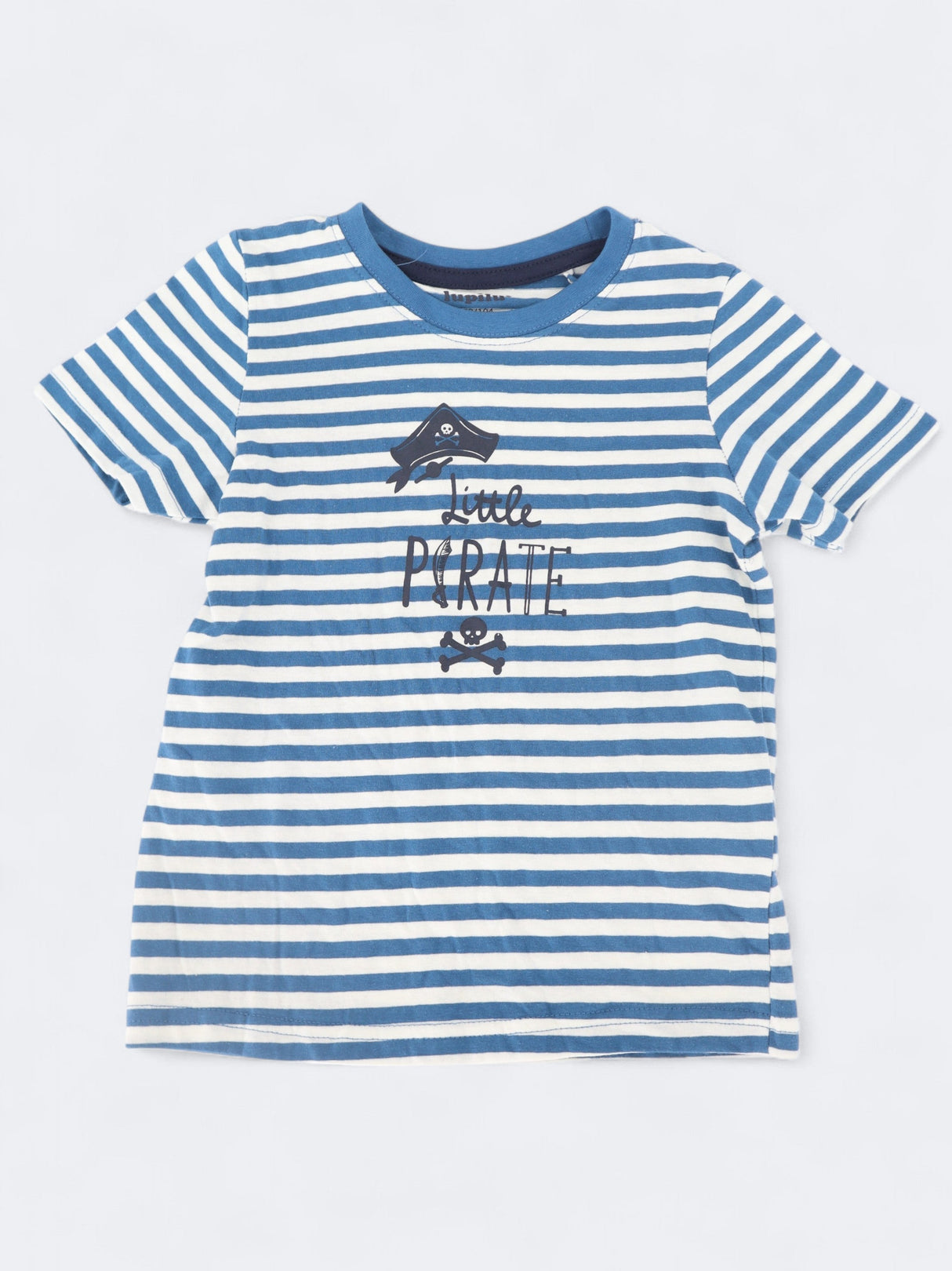 Image for Kids Boy's Cotton striped Printed T-Shirt,Blue/White
