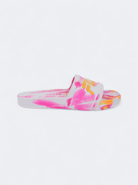 Image for Women's Brand Logo Printed Slippers,White