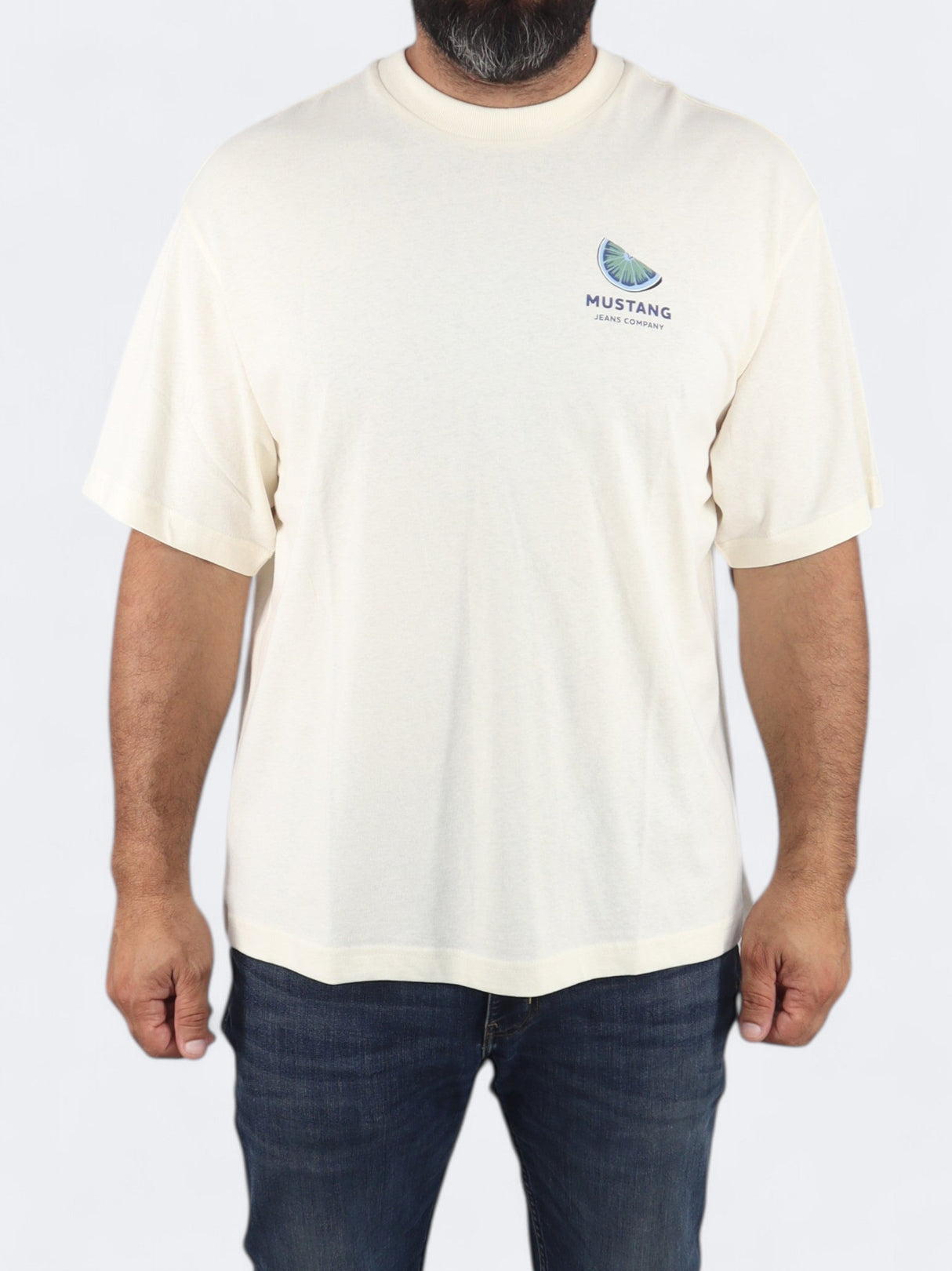 Image for Men's Printed T-Shirt,Cream