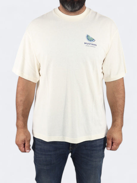 Image for Men's Printed T-Shirt,Cream